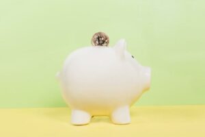 bitcoin and piggy bank - Image of Cryptocurrency/Investing, "Boomer investing in cryptocurrency"